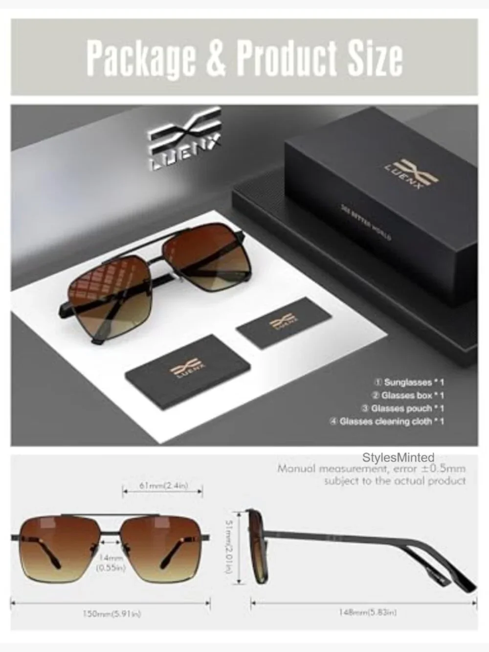 Square Aviator Polarized Sunglasses UV400 Retro Driving Shades